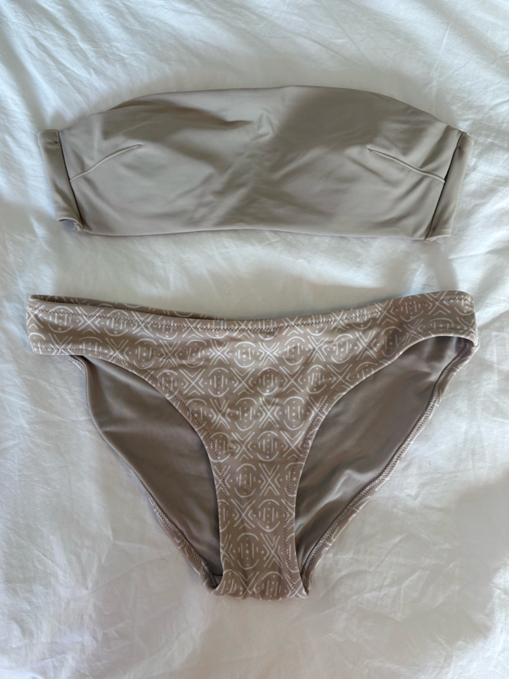 Taupe Strapless Aerie Bikini